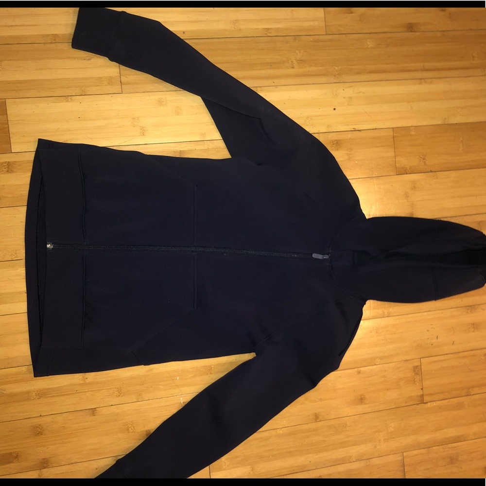 Navy Lululemon zip up with tie back